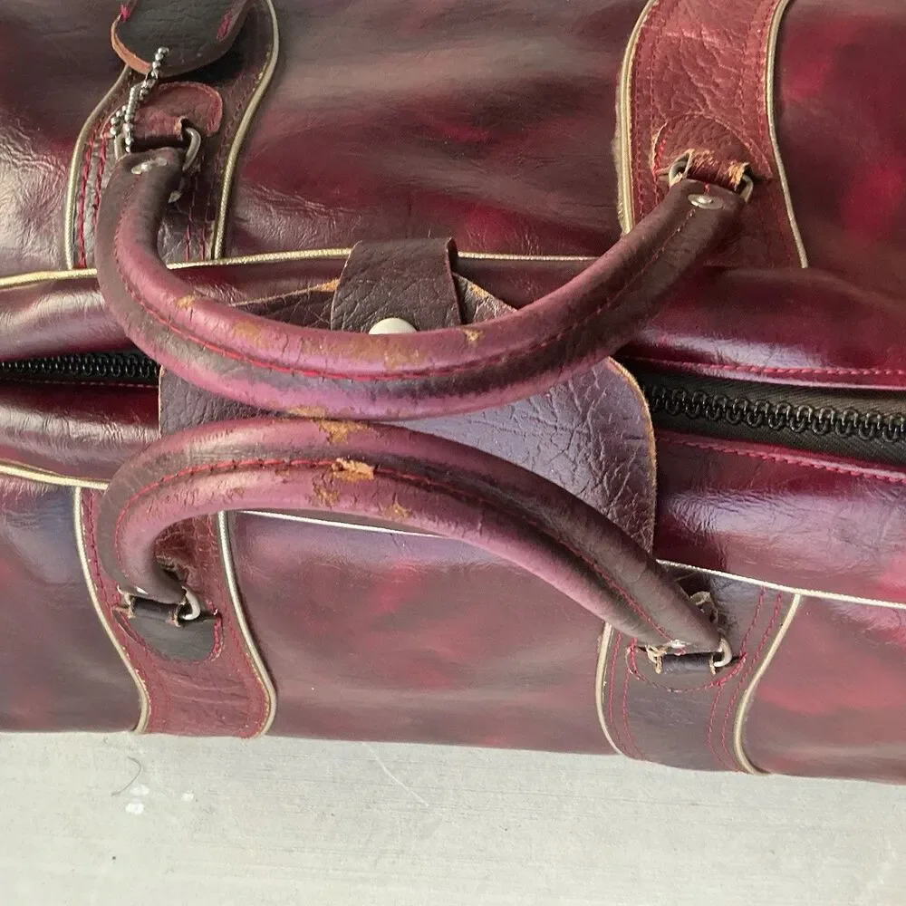 Vintage MacGregor USA Burgundy Sports Duffel Travel Bag Talon Zipper 24” Retro